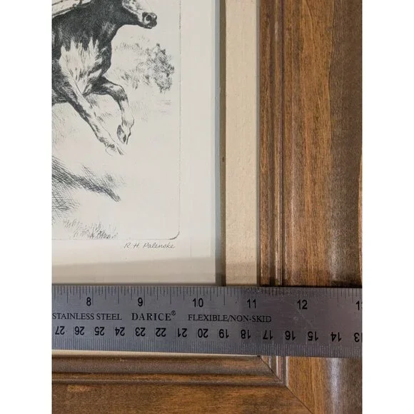 Framed Cowboy Art Print "Heading Them Off" By R.H. Palenske Wood Frame - Picture 6 of 16